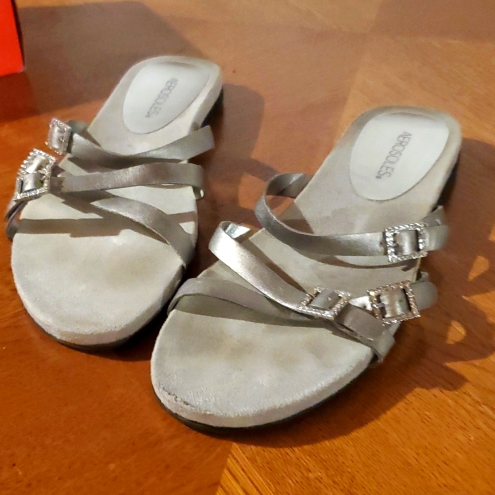 Aerosoles strappy rhinestone flat sandals